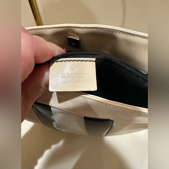 GUCCI Sherry Line Shoulder Bag Canvas Patent leather White - Picture 11 of 12